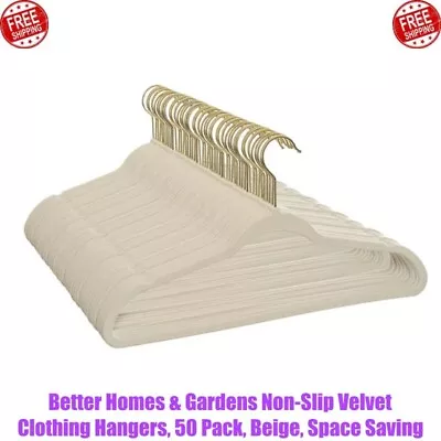 Better Homes & Gardens Non-Slip Velvet Clothing Hangers 50 Pack Space Saving • $14.06