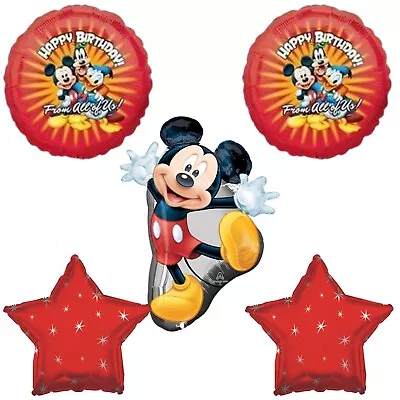 5 Pc  From  All Of Us Mickey & Gang Birthday Balloon Bouquet Decoration Supplies • £17.47