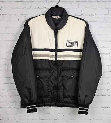 Lg Vintage Quilted Jacket Coat BF Goodrich T/A High Tech Radials Patch • $22.99