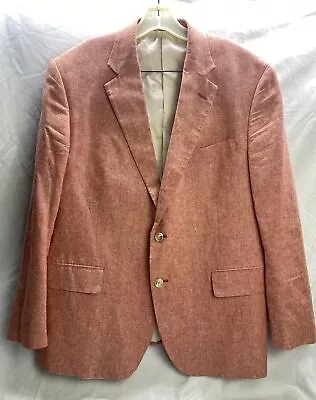 Stafford Salmon Pink Classic Fit Suit Jacket Size 44 Short Sport Coat Blazer • $45