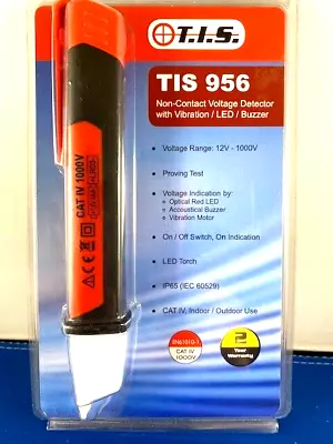 TIS 956 Non-Contact Voltage Detector - Optical Red LED & Acoustical - 12v-1000v • £19.95