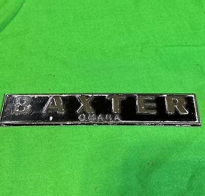 Vintage  Car Dealer Dealership Metal Emblem Badge Baxter Omaha • $12.95