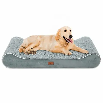 Gray Orthopedic Memory Foam M L XL Dog Bed Bone-shape Soft Pet Sleeping Sofa • $19.99