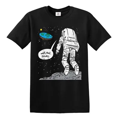 Funny Moon Landing Flat Earth That Sucks Space Shirt Party Gift Xmas T-Shirt • £11.95