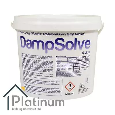 DAMPSOLVE Damp Proof Injection Cream 5 Litre | DPC Course Rising Damp Treatment • £69