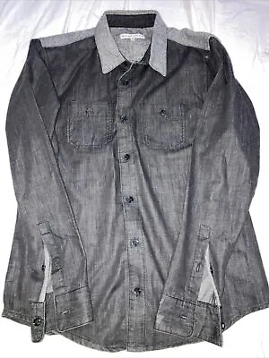 Mark Ecko Mens Long Sleeve Shirt Button Up Collared Dress Clothes S Gray • $12
