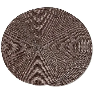 $28.99 • Buy Round Braided Placemats Set Of 6 Table Mats For Dining Tables Woven Washable Non