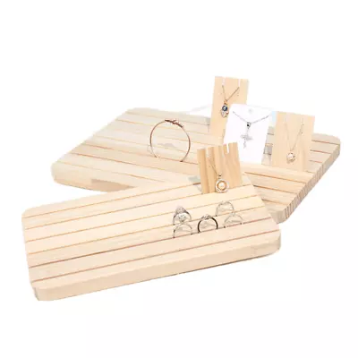 Ring Display Stand Organizer Wooden Jewellery Earring Organizer Display Holder • £8.99