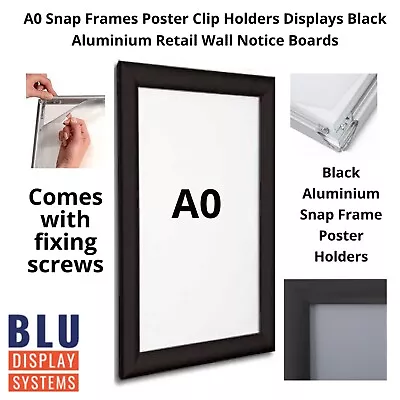 A0 Black Poster Display Snap Frame With 25mm Powder Coated Aluminium Frame • £44.95