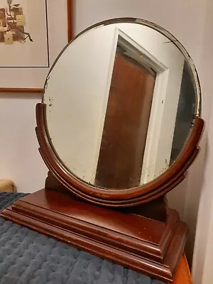 Vintage Dressing Table Top Mirror Framed/Carved Decorative Wood  3 Ledge/Counter • $75