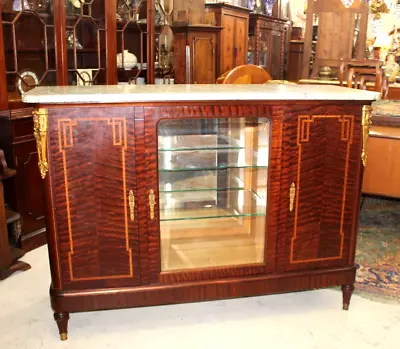 French Antique Marble Top Louis XVI Sideboard / Server / Buffet C 1880 • $4200