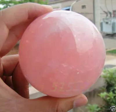 AAA Natural Pink Rose Quartz Magic Crystal Sphere Reiki Healing Ball 42MM+Stand • $10.99