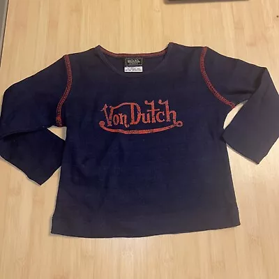 Von Dutch New 4T Toddler Kids Blue & Red Long Sleeve Shirt Y2K VTG • $16