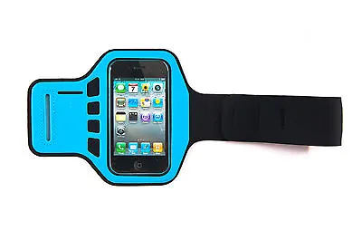 Blue Armband Case Cover IPhone 4 4G 4s Supreme Quality Jogging Running Gym • £3.95
