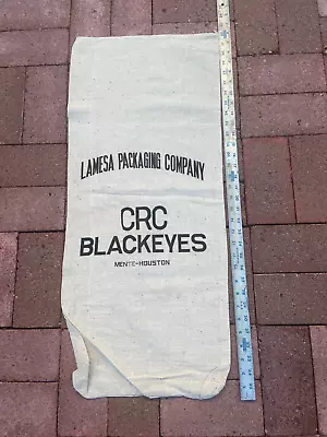 Lamesa Packing Co Crc Blackeyes Peas Houston 1960's Burlap Canvas Bag Sack Feed • $4.99