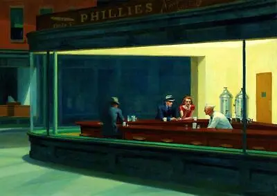 Nighthawks By Edward Hopper (1942) Vintage American Diner Wall Art Poster Print • £3.99