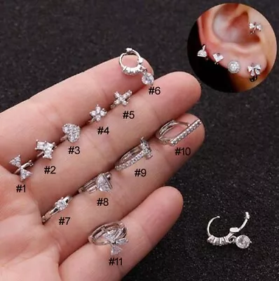 $5.89 • Buy 1pc Mini Huggie Hoop Ring Bar Ear Tragus Helix Septum Lip Nose Body Piercing