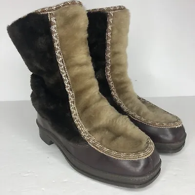 Vintage Snowland Women's 7 Faux Fur Sherpa Lined Cold Weather Winter Boots • $34.99