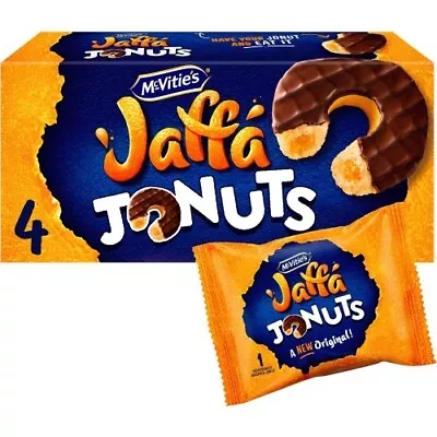 McVitie's NEW Jaffa Jonuts Jaffa Cake Orange Filled Donut 4 Pack. BB August 2024 • £8.95