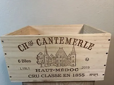 $32 • Buy Wine Box Case Wooden Crate Cantemerle  13Lx10Wx7
