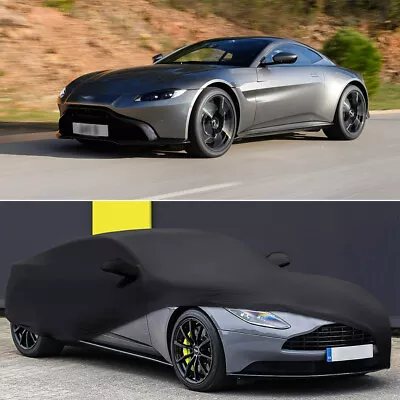Black Indoor Stretch Satin Car Cover Custom For Aston Martin Vantage 2015-2021 • $149.11