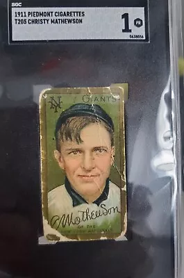 1911 T205 Christy Mathewson HOF New York Giants SGC 1 • $825