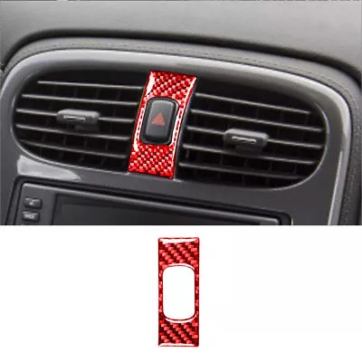 For Chevrolet Corvette C6 Red Carbon Fiber Car Hazard Light Button Cover Trim 1* • $10.83