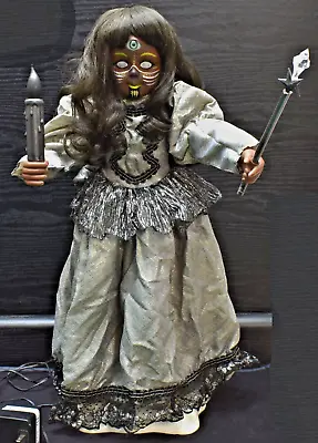 ANIMATRONIC - 23.5  MOVING Creepy Doll - Light Up Witch Halloween Prop - (127) • $119