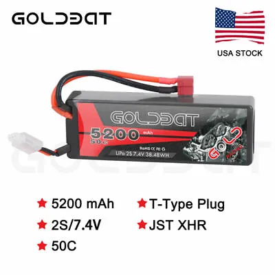 50C 2S 5200mAh 7.4V Lipo Battery Hardcase Deans Plug For RC Car Truck Buggy Boat • $16.99