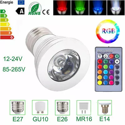 RGB LED Spot Light 16 Color 5W E27  Bulb Lamp Dimmable  GU10 Remote Control 110 • $6.99