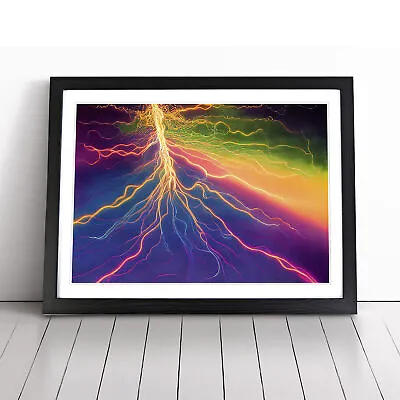 Watercolour Lightning Bolt Vol.1 Wall Art Print Framed Canvas Picture Poster • £14.95