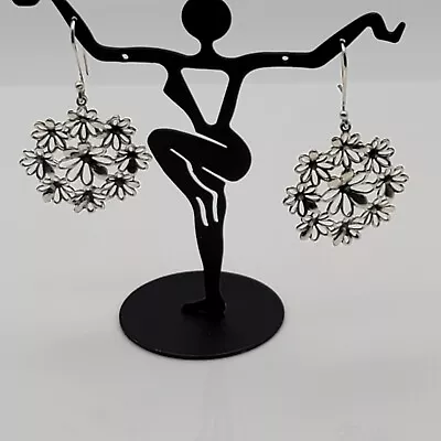 Taxco Mexico 925 Filigree Dangling Small Flowers Earrings Mexican Different • $45