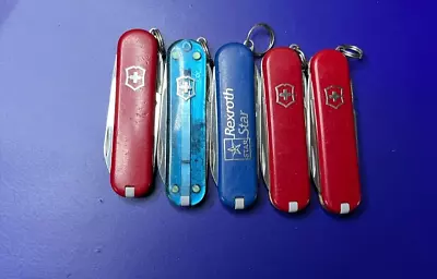 Lot Of 5 Victorinox Classic Sd Swiss Army Knives - Multi Colors And Logos • $25