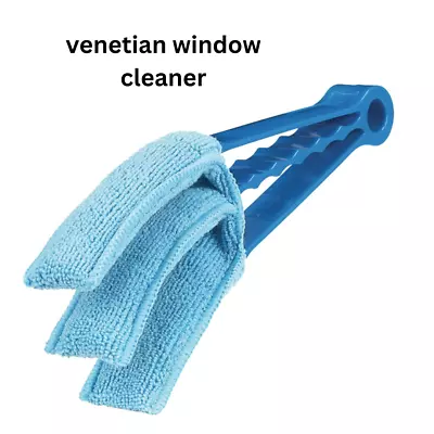 Venetian Window Blind Cleaner Microfiber Brush 3 Pronged Washable Duster Wet/Dry • £3.49