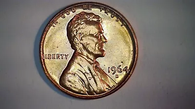 RARE 1964D Lincoln Penny W/Edge And  L  Rim Errors Doubling OBV/REV • $405