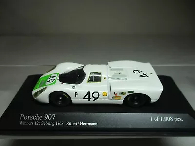 Minichamps 1/43 Porsche 907 #49 Sebring 1968 Siffert/Hermann Limited 400686849 • $25.26