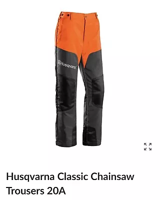 Husqvarna Chainsaw Trousers Classic Protective Waist Type A Class 1 Size 48. 34” • £79