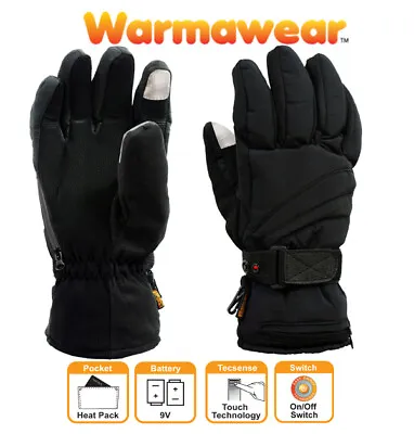 £9.99 • Buy Deluxe Battery Heated Gloves Black Medium Winter Snow Warmawear Themal Skiing