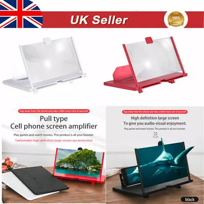 12  3D HD Folding Adjustable Mobile Phone Screen Magnifier Amplifier Stand Brack • £7.99