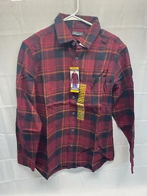 Eddie Bauer Mens Bristol Cotton Flannel Button Up In Dark Berry (Medium & XL) • $19.99