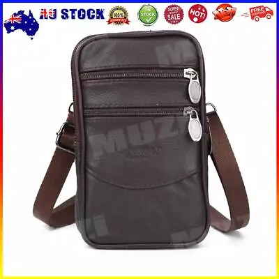 Fashion Waist Bags Wallet Vintage Men Genuine Leather Pure Color Fanny Packs # • $13.09