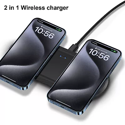 2In1 Dual 20W Wireless Charger Pad Charging Mat For IPhone 15 Galaxy S24 Z Flip5 • $14.99