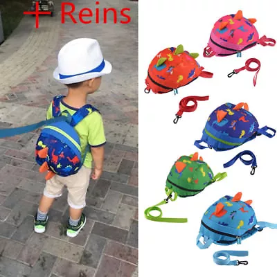 £7.99 • Buy Cartoon Baby Toddler Kids Dinosaur Safety Harness Strap Bag Backpack With Reins