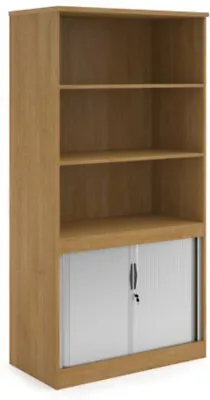 Systems Combination Unit With Tambour Doors And Open Top 2000mm High With 2 Shel • £639.12