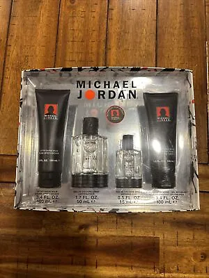 Michael Jordan 4 Piece Gift Set For Men Cologne Spray Body Wash After Shave Balm • $30