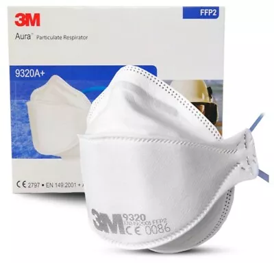 3M 9322A+ P2 Disposable Particulate Face Dust Mask Respirator W/ Valve   BOX 10 • $50