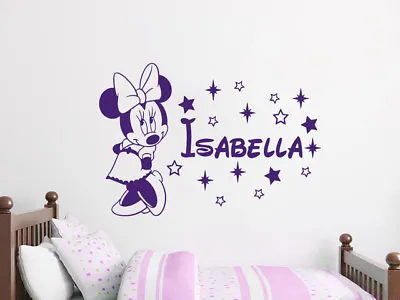 Minnie Mouse Personalised Name Wall Sticker Decal Girls ROOM DECAL DECOR • $18.32