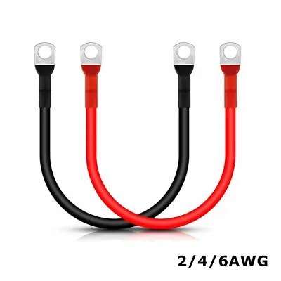 Marine Car Battery Cables Wire Cable Inverter Cables With Terminals 2/ 4/ 6 AWG • $11.76