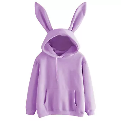 Women Hoodie Long Rabbit Ears Comfy Cartoon Animal Element Sweatshirt Streetwear • $16.29