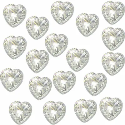 40 Self Adhesive Hearts Clear Acrylic Diamante Rhinestones .app12 X 12mm  • £3.52